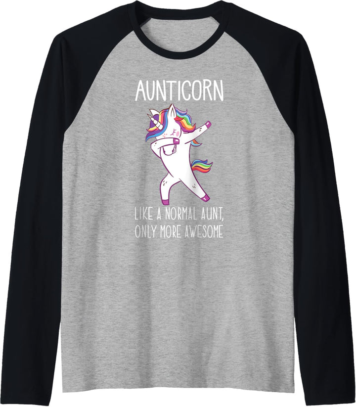 Dabbing Unicorn Auntie Aunticorn Like An Aunt Only Awesome Raglan