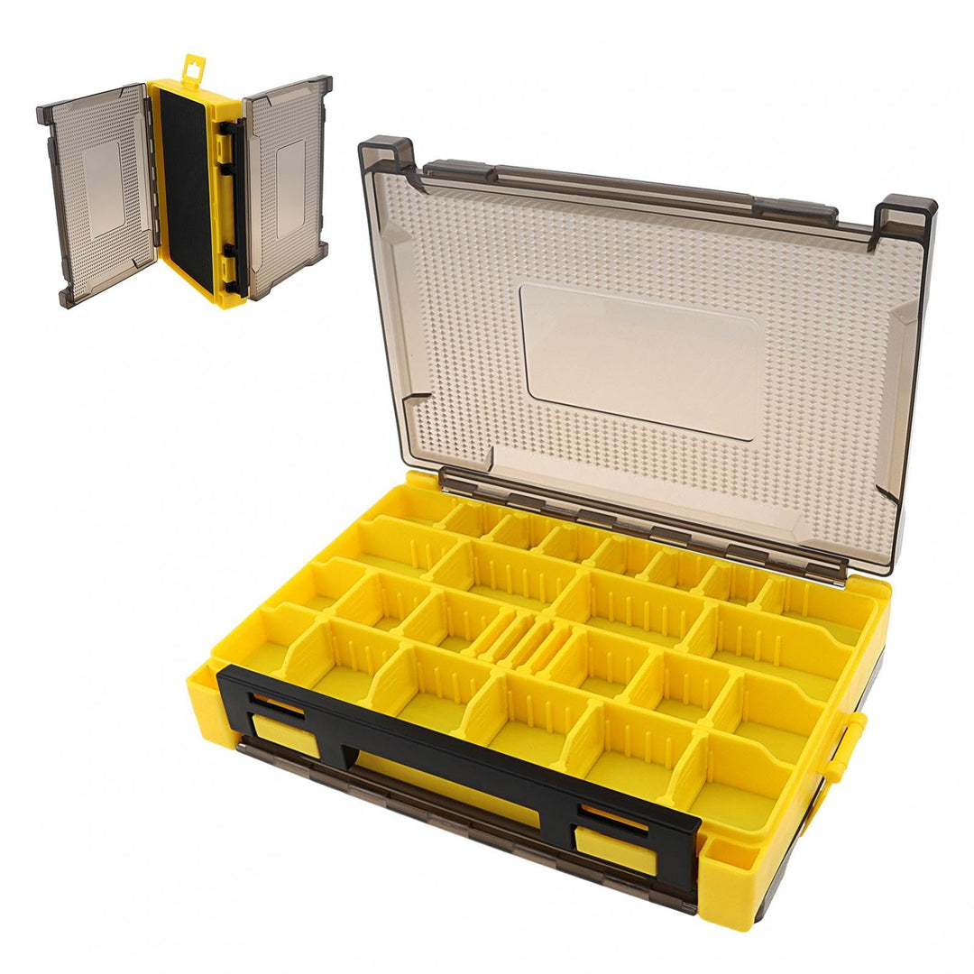 OriGlam Aufbewahrungsbox für Angelzubehör, doppelseitig, Angelköder, Angelköder, Angelzubehör, 20,5