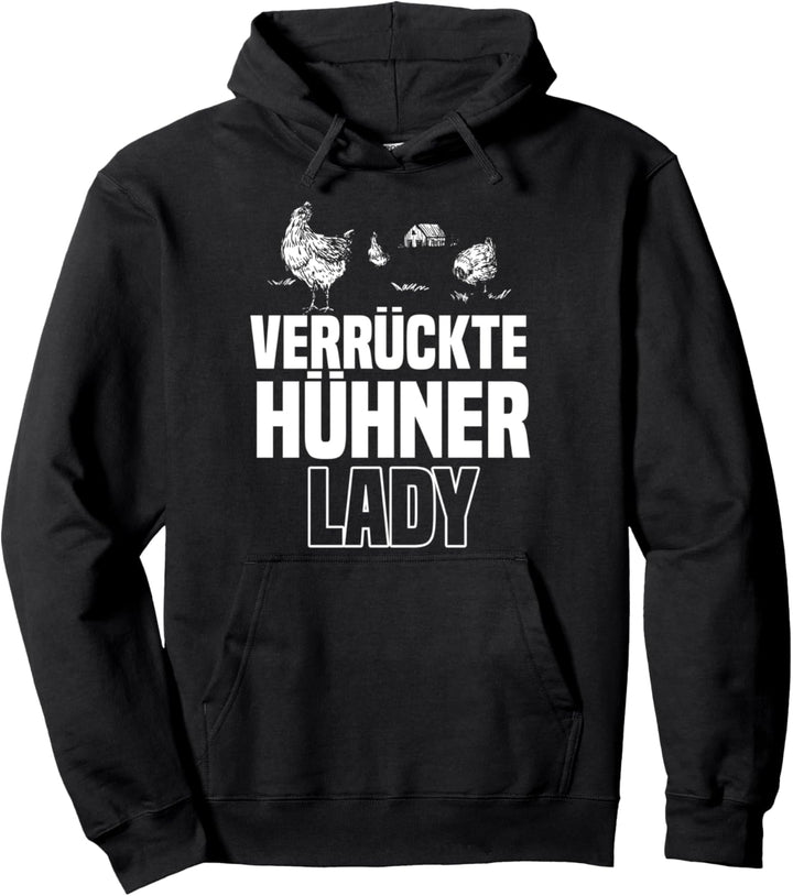 Bauernhof Tier Damen Geschenk für verrückte Hühner Lady Huhn Pullover Hoodie
