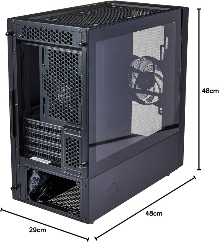 Cooler Master – NR400 – PC-Gehäuse Micro ATX (1 Fenster, 2 x Lüfter 120 mm) – Schwarz NR400 ohne ODD