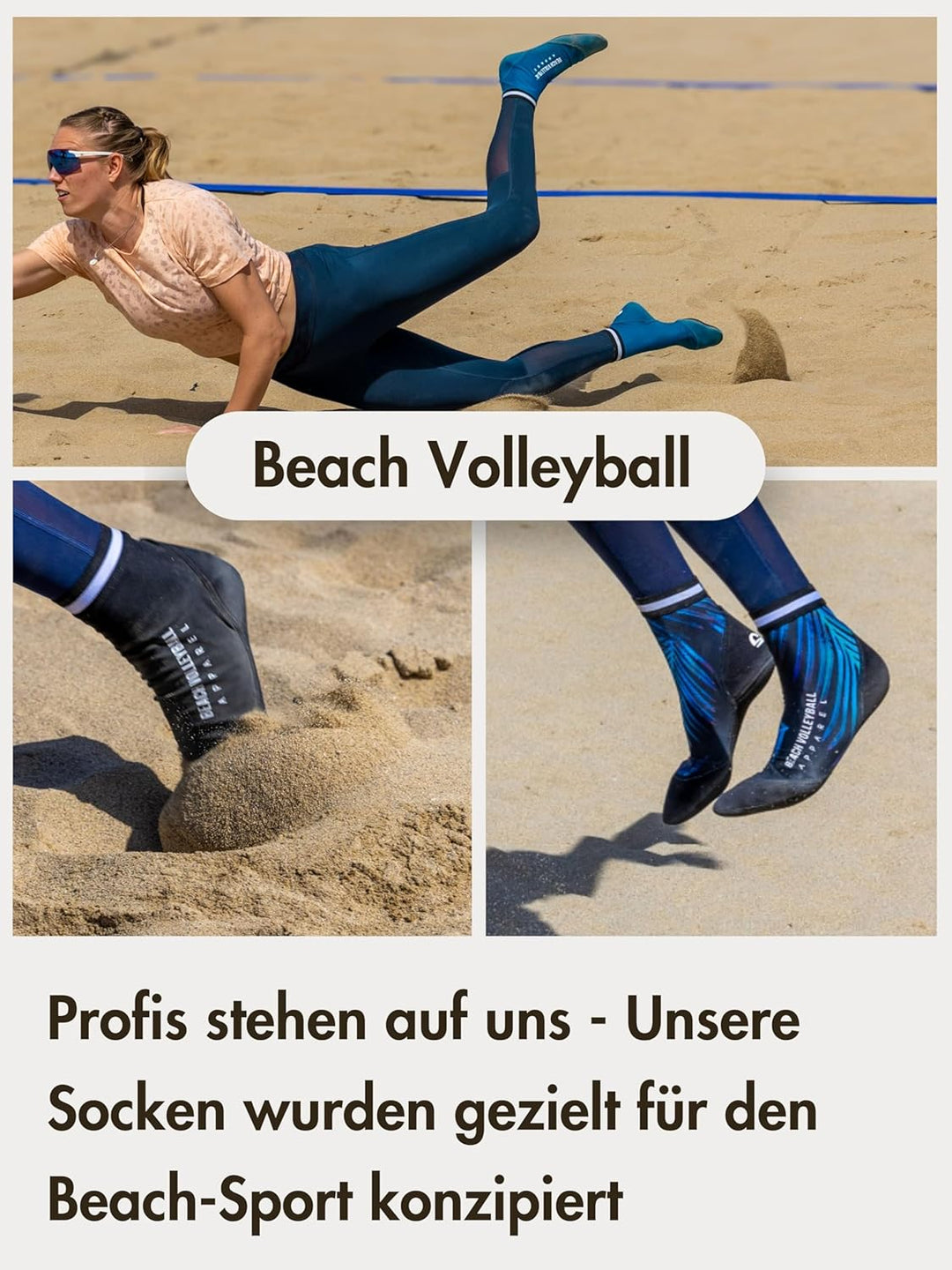 Momevo Beachmates Beachvolleyball Socken - schützende Beachsocken aus Neopren und Elasthan - idealer
