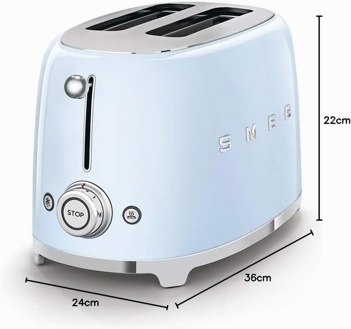 Smeg Toaster, 2 Scheiben, 50er Jahre, Blau, Pastellblau