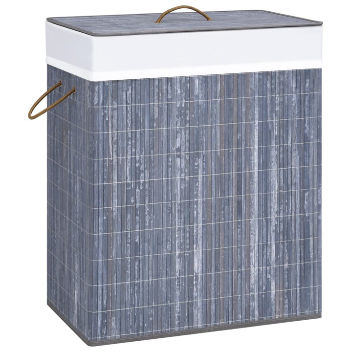 WIFESE Bambus-Wäschekorb Grau 100 L52x32x62,5 cm Wäschetonne Laundry Baskets Wäschekorb mit Deckel K