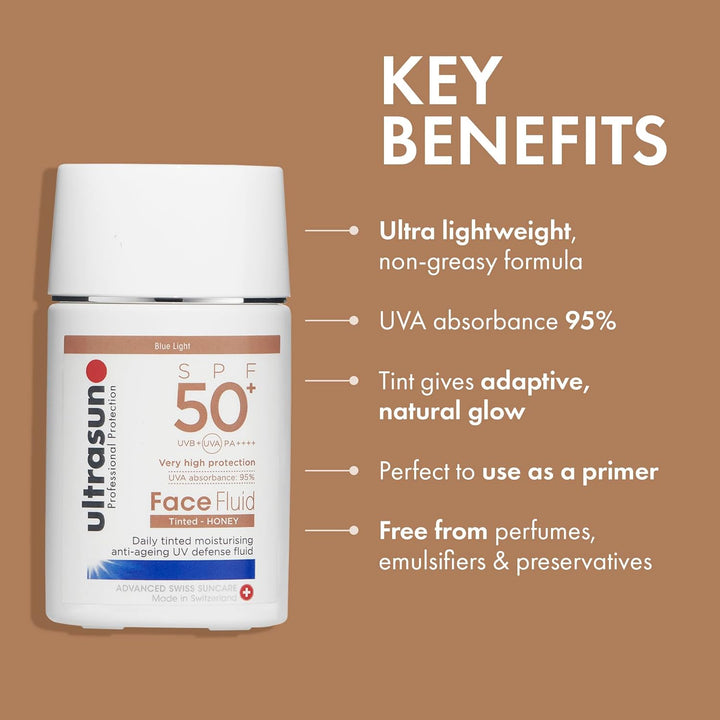 Ultrasun Face Fluid SPF50+ Tinted Honey 40ml