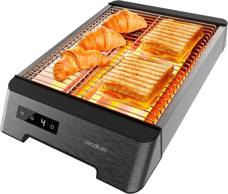 Cecotec Horizontaler Brotröster - Flacher Toaster mit 3 taktilen NiceSlice Touch-Widerständen. 1000W