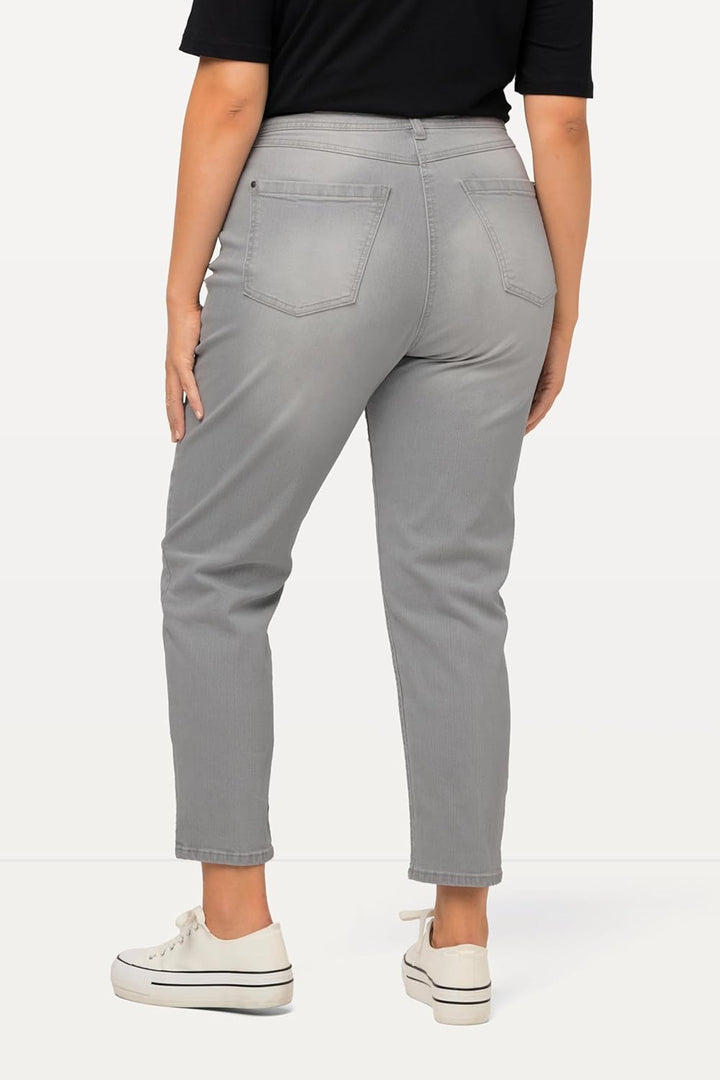 Ulla Popken Damen Jeans 32W / 30L Graubeige, 32W / 30L Graubeige
