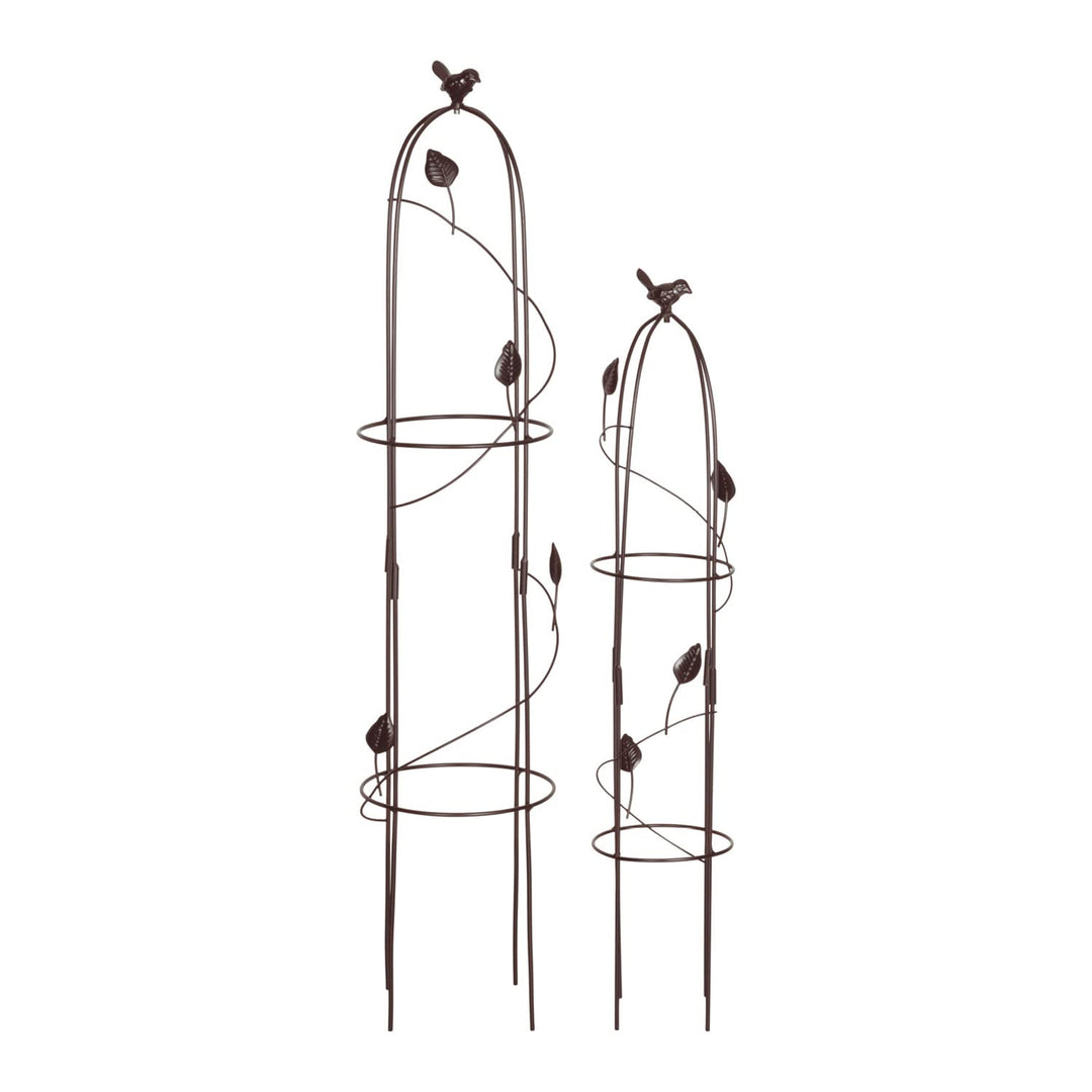 VERDOBA Obelisk Rankhilfe Metall - 2er-Set Rankenhilfe für Pflanzen (Braun, Harkness)