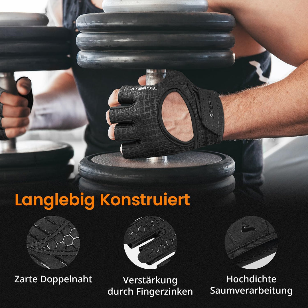 ATERCEL Fitness Handschuhe Herren Damen mit Vollhandpolsterung Trainingshandschuhe, Sporthandschuhe