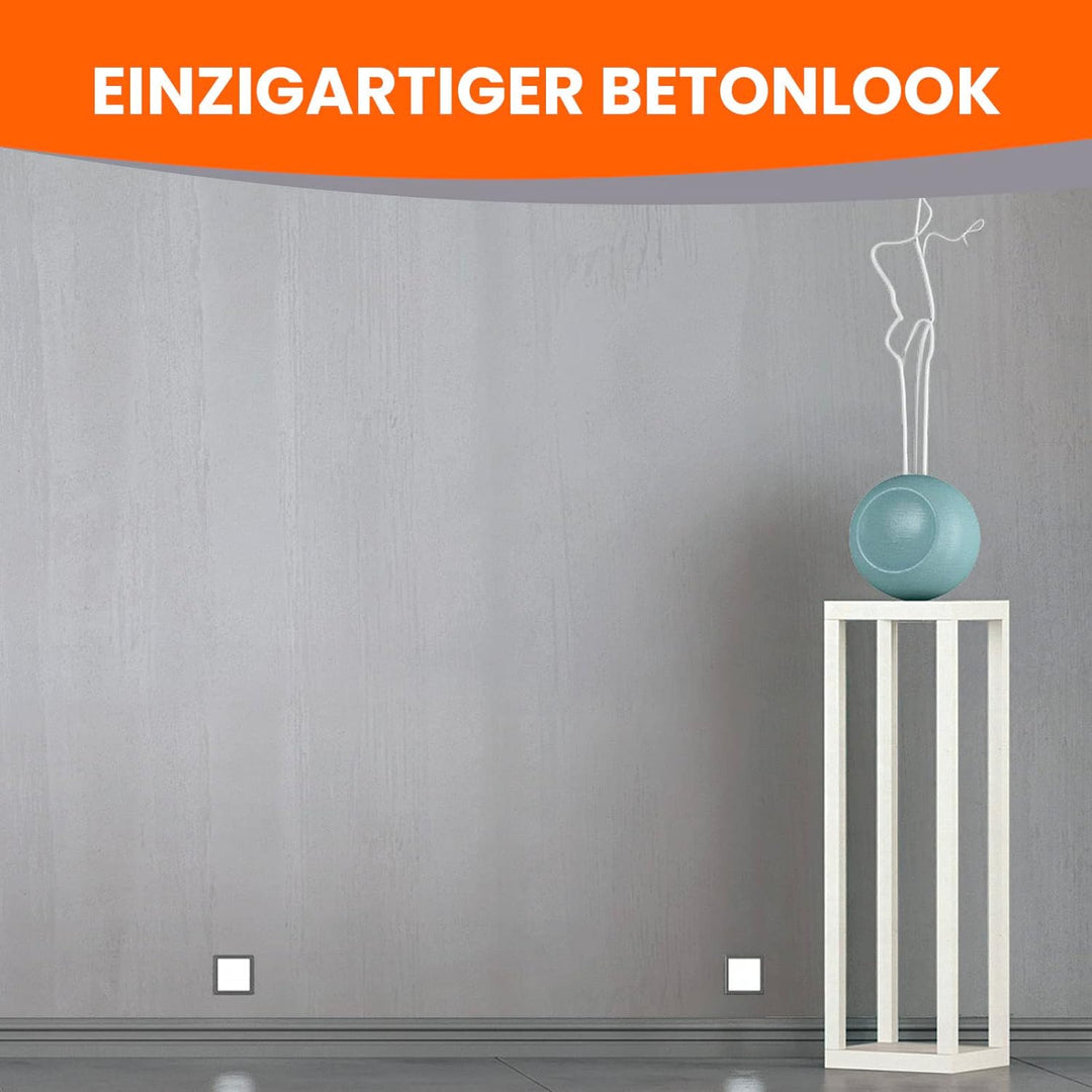 BEKATEQ Betonoptik in Betongrau 6kg, Betonlook bis 15qm Betonspachtel, Effektspachtel, Sichtbeton, f
