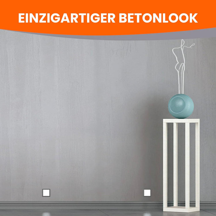 BEKATEQ Betonoptik in Betongrau 6kg, Betonlook bis 15qm Betonspachtel, Effektspachtel, Sichtbeton, f