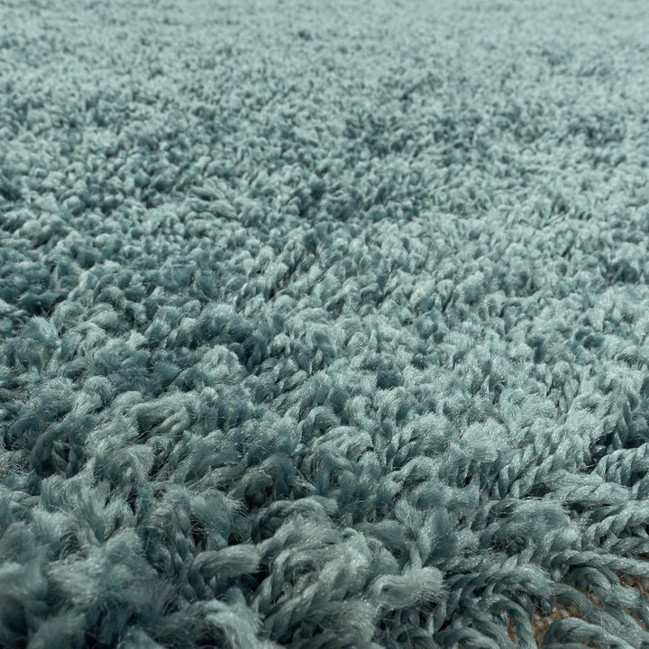 Shaggy Hochflor Teppich Läufer Flur 80 x 150 cm Aqua Blau - Modern Flauschiger Teppich Extra Weich,