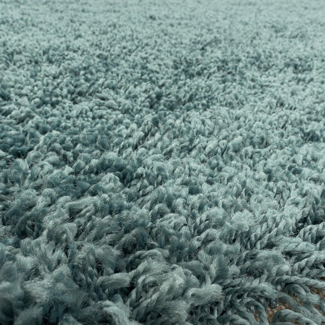 Shaggy Hochflor Teppich Läufer Flur 80 x 150 cm Aqua Blau - Modern Flauschiger Teppich Extra Weich,