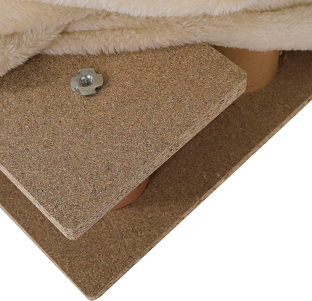 lionto Haustiertreppe Katzentreppe Hundetreppe mit Plüschbezug Farbe Beige Treppe, Beige