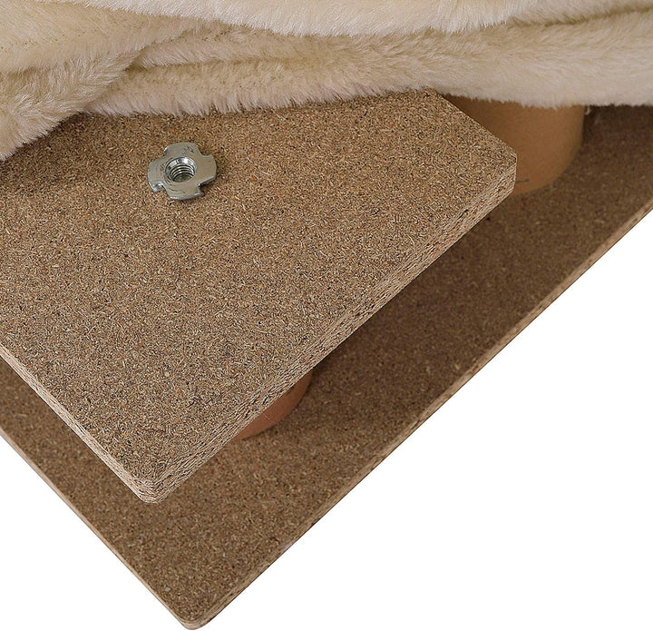 lionto Haustiertreppe Katzentreppe Hundetreppe mit Plüschbezug Farbe Beige Treppe, Beige