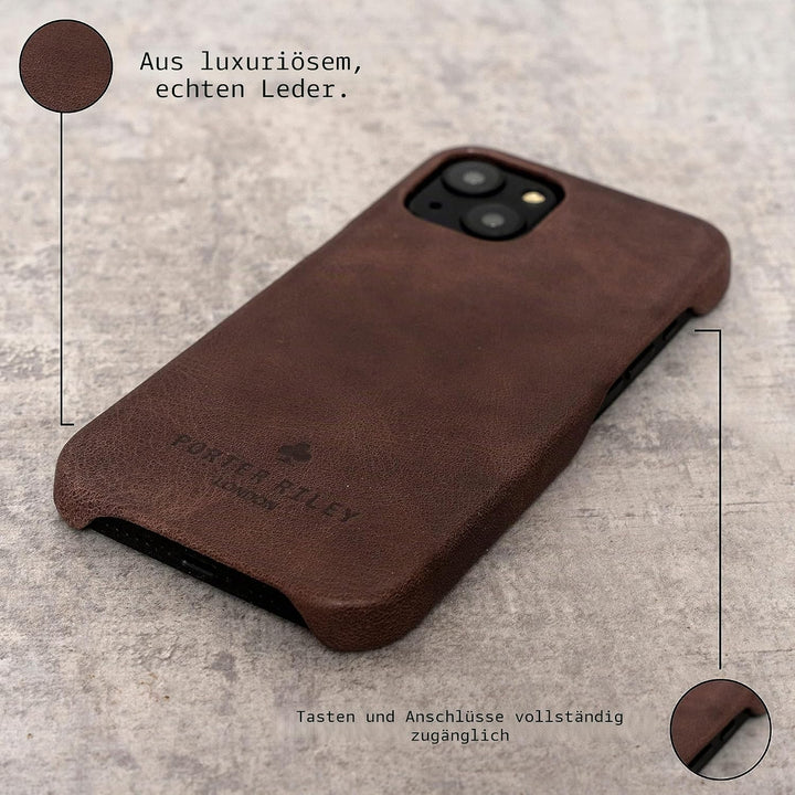 Porter Riley - Lederhülle für iPhone 11 (6.1"). Premium Ultra Dünn Echtleder Cover/Ledertasche/Backc