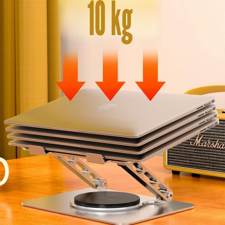 Laptop Ständer Höhenverstellbarer und Faltbar mit 360° Drehbarer Basis, Notebook Ständer Kompatibel