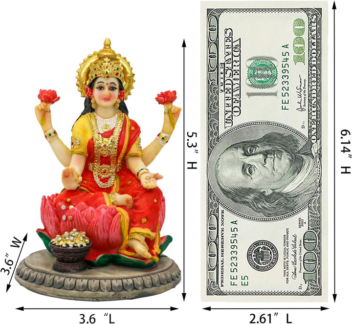 Indische Göttin Lakshmi Statue Figur – 13 cm H Lakshmi Idols Statue Murti Laxmi Staue Home Office Te