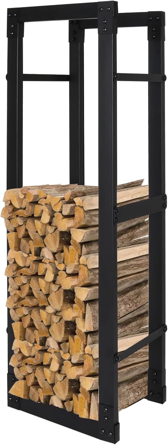 Fiqops Kaminholzregal Innen Kaminholzständer Wetterfest und stabil Brennholzregal für Holzscheite St