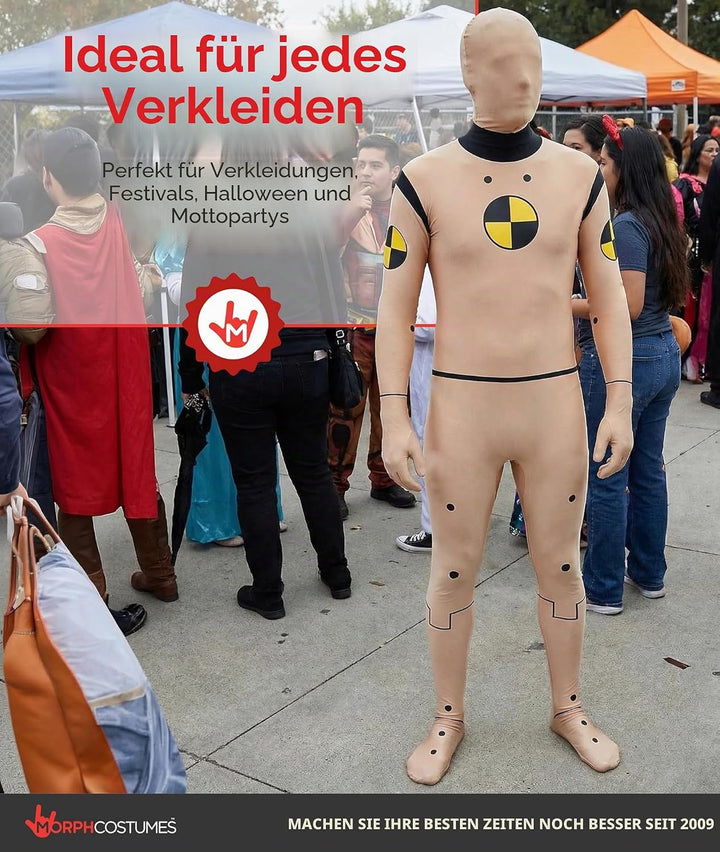 Morphsuits Offizielles Crash Test Dummy Kostüm, Kostüm Herren, Halloween, Halloween, L