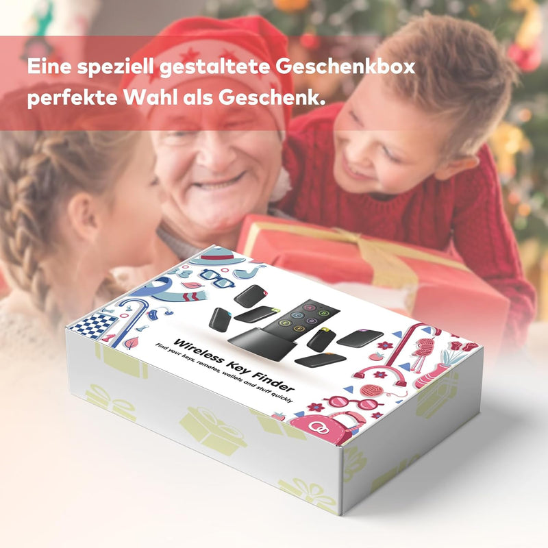 Vodeson Schlüsselfinder - Einfach zu bedienendes Anti-Verlust-Gerät mit 6 farbcodierten Empfängern u