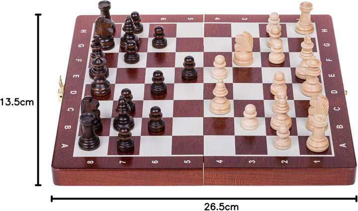 Schach Schachspiel - MAGNETISCHE Basic - 26,5 x 26,5 cm - Schachfiguren & Schachbrett aus Holz