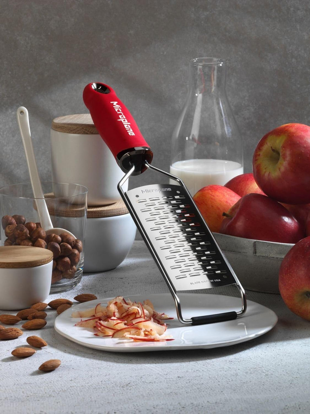 Microplane Gourmet Reibe fein grob sehr grob Sternenklinge Raspel + Prymo Schutzhandschuh Grösse 2-W