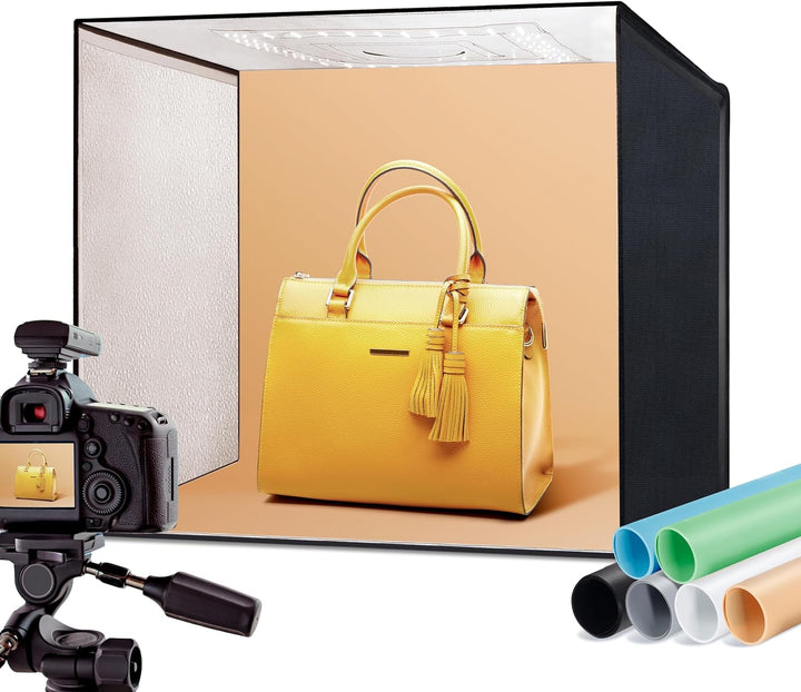RALENO Fotostudio Set 50 x 50 x 50 cm professionelle superhelle Fotobox mit 50W 5500K einstellbarem