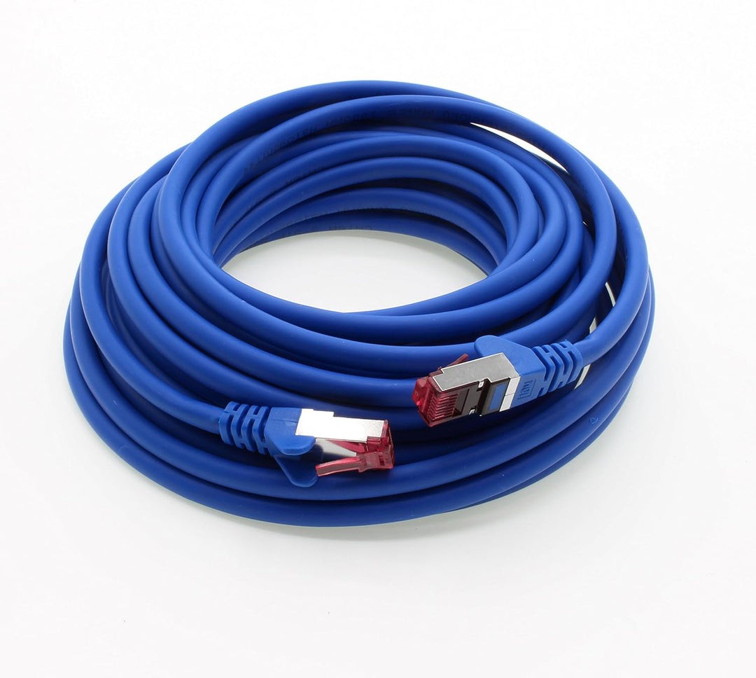 1aTTack.de 7,5m - blau - 10 Stück - Netzwerkkabel CAT6a (10Gb/s) S-FTP CAT 6a Lankabel - GHMT zertif