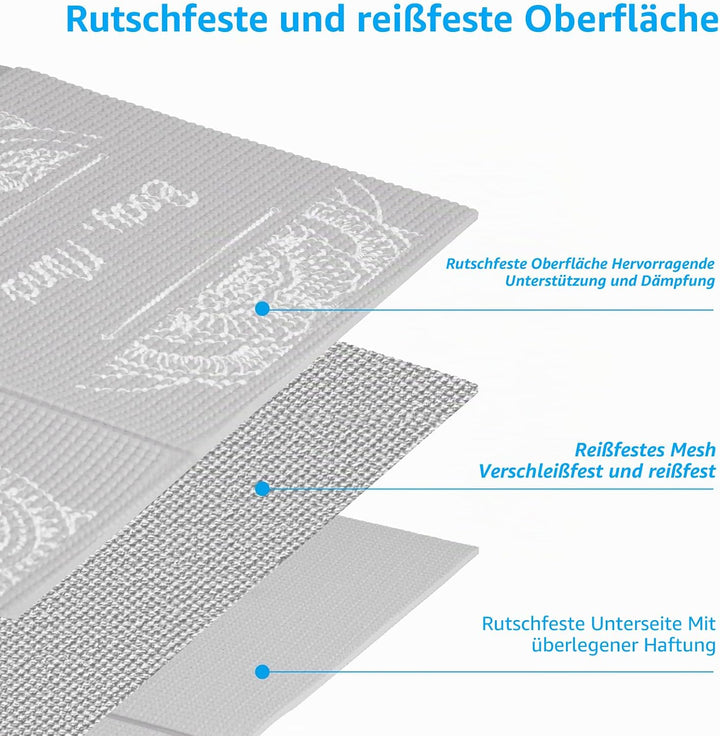 Faltbare Yogamatte für Frauen, rutschfeste Übungsmatte für Home Gym, Reise Yoga Set mit Stretch Stra