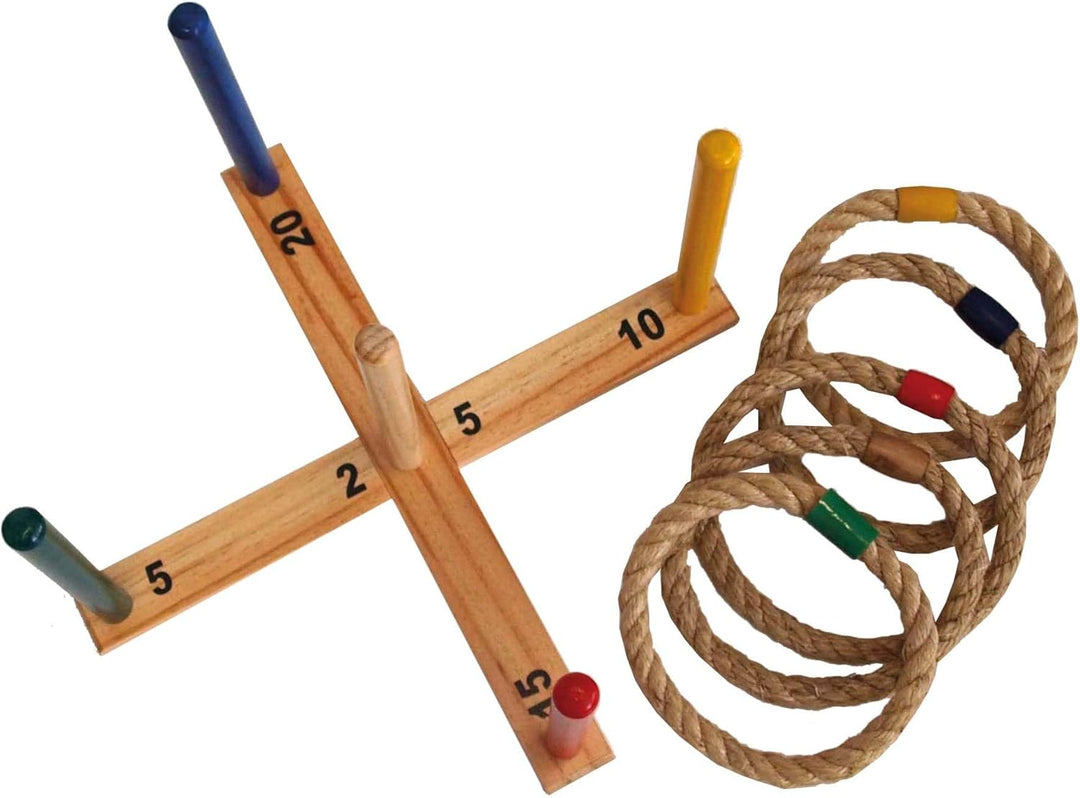 Schildkröt Ring Toss Ringwurfspiel, Set zum Zusammenschrauben aus zertifiziertem FSC Holz, 1 Wurfkre
