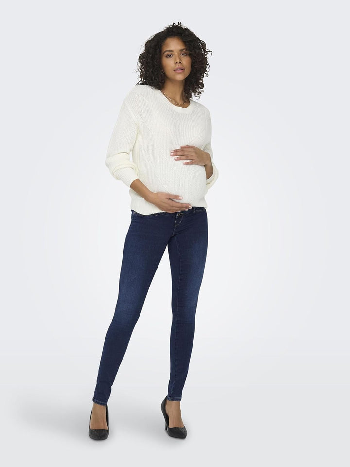 ONLY MATERNITY Damen Olmroyal Life Sk Mbd Jeans Dnm Noos, Medium Blue Denim, S / 32L