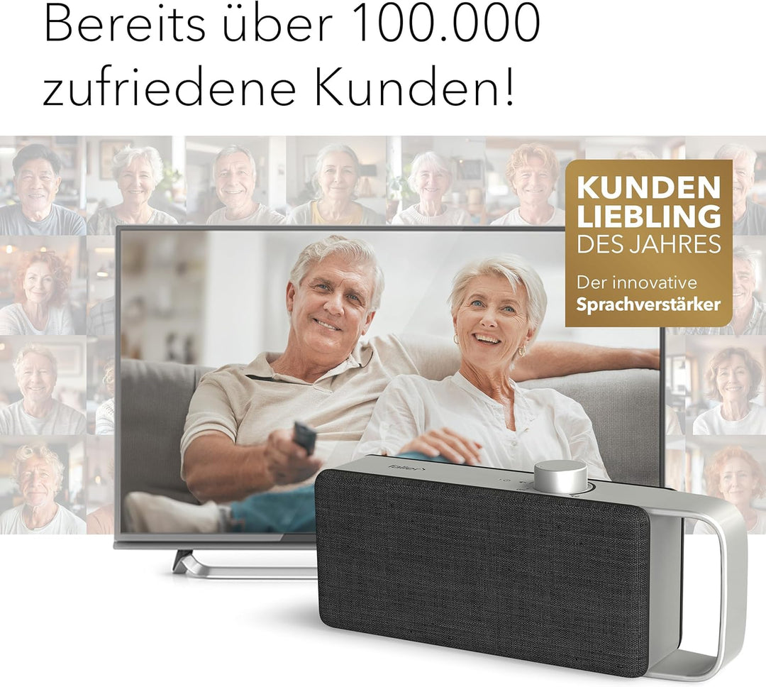 faller Oskar TV Lautsprecher/Soundbar mit Clear Voice (tragbar, kabellos, einfache Bedienung, Alumin