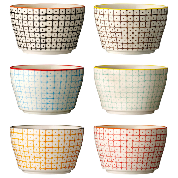 Bloomingville Schalen Carla, rot orange blau grün, Keramik, 6er Set, 11cm