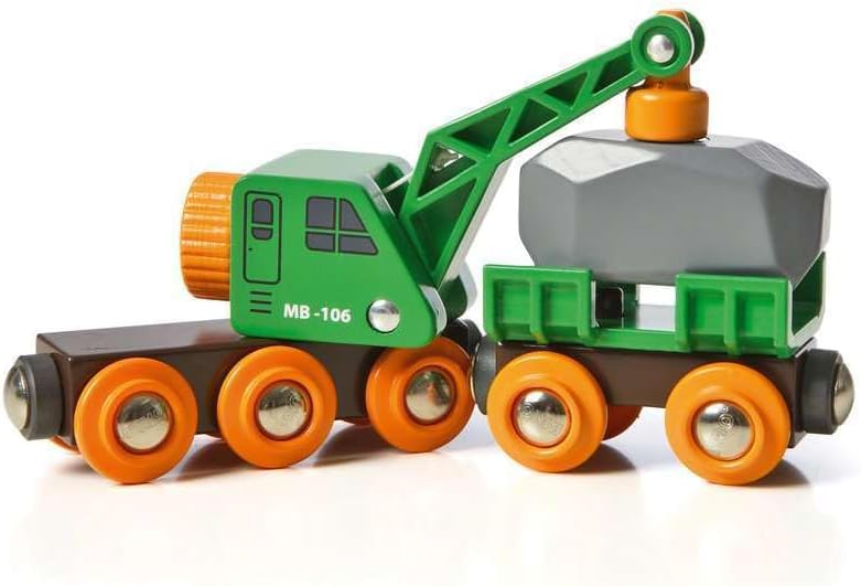 BRIO World - Grüner Kranwagen mit Anhänger und Fracht Single, Single
