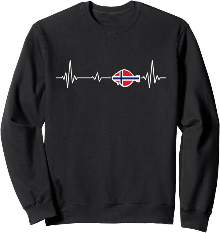 Norwegen Angeln - Heartbeat Heilbutt Angeltour Sweatshirt