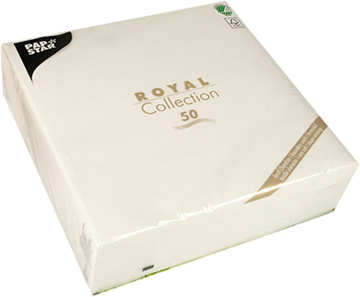 250 Servietten "ROYAL Collection" 1/4-Falz 48x48cm weiss