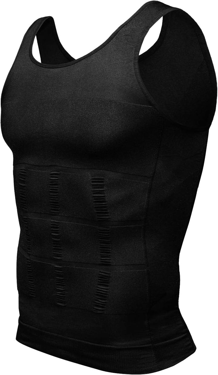 Odoland Unterhemden Herren Shapewear 3er Pack Tank Top Compression Shirt Kompressionsshirt Bauchweg