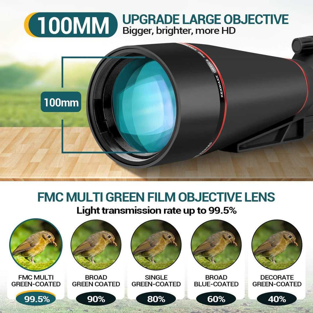 Spektive 25-75X 100MM für Sportschützen Jagd Vogelbeobachtung IPX7 Wasserdicht FMC BAK4 Prisma mit S