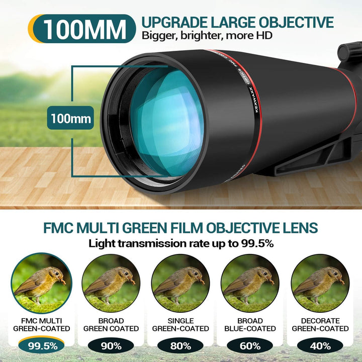 Spektive 25-75X 100MM für Sportschützen Jagd Vogelbeobachtung IPX7 Wasserdicht FMC BAK4 Prisma mit S