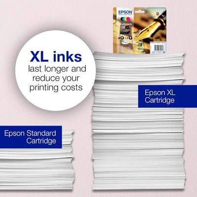 Epson Original 16 Tinte Füller (WF-2630WF, WF-2650DWF, WF-2660DWF, WF-2750DWF, WF-2760DWF), Multipac