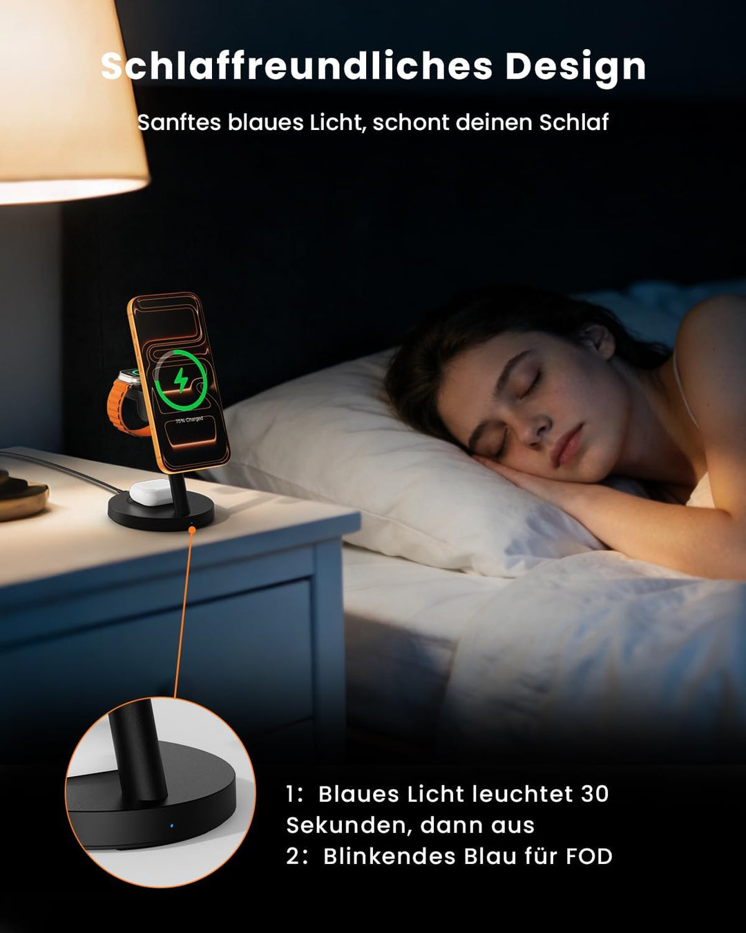 JoyGeek 25 W 3-in-1 Ladestation für iPhone 17/16/15 – Magnetisches Ladegerät für Apple Watch, Samsun