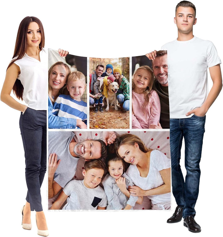 Ferocity Personalisierte Foto Decke mit 4 Eigenen Fotos 70x100 cm Sofadecke; Super Weiche Extra Gemü