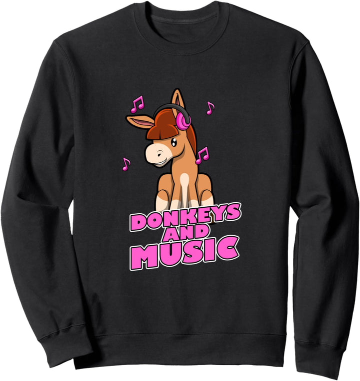 Esel und Musik Musiker Klavier Sweatshirt