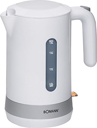 Bomann® Wasserkocher 1,8L Füllmenge, Sicherheitsklappdeckel, Kabellos, Kalkfilter, 360° Steckverbind