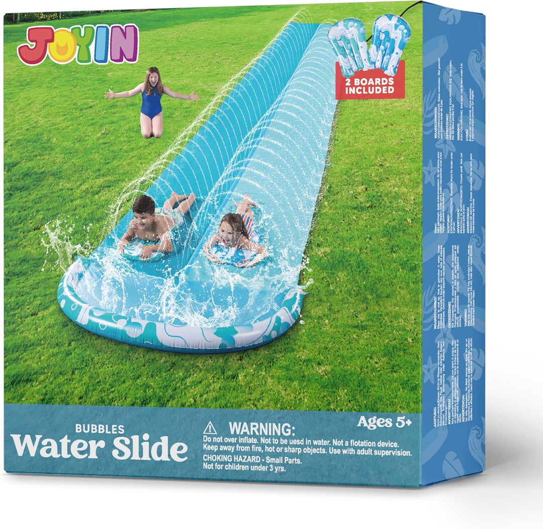 JOYIN 22,5ft/685.8cm Wasserrutsche und 2 Bodyboards, Garten-Wasserrutsche Sommer-Rutsch-Wasserrutsch