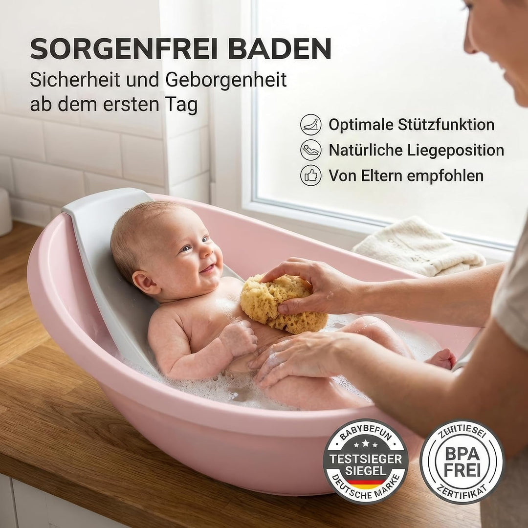 Baby Badewanne mit Badewanneneinsatz für Neugeborene [Testsieger] Rutschfest Babybadewanne für Babys