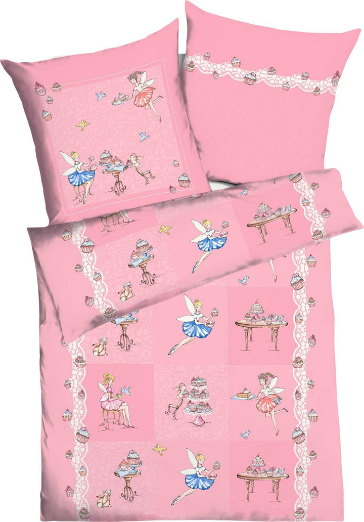 Kaeppel Kinder-Bettwäsche "Cupcake" Renforcé rosa Grösse 100x135 cm (40x60 cm) 100x135 cm Rosa, 100x