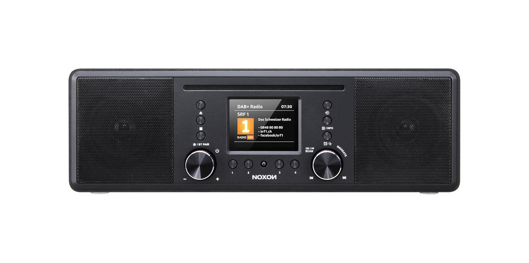 Noxon Furka Schwarz - DAB+, CD, UKW, Bluetooth, USB, AUX-IN, Stereo, Kopfhöreranschluss, Schwarz
