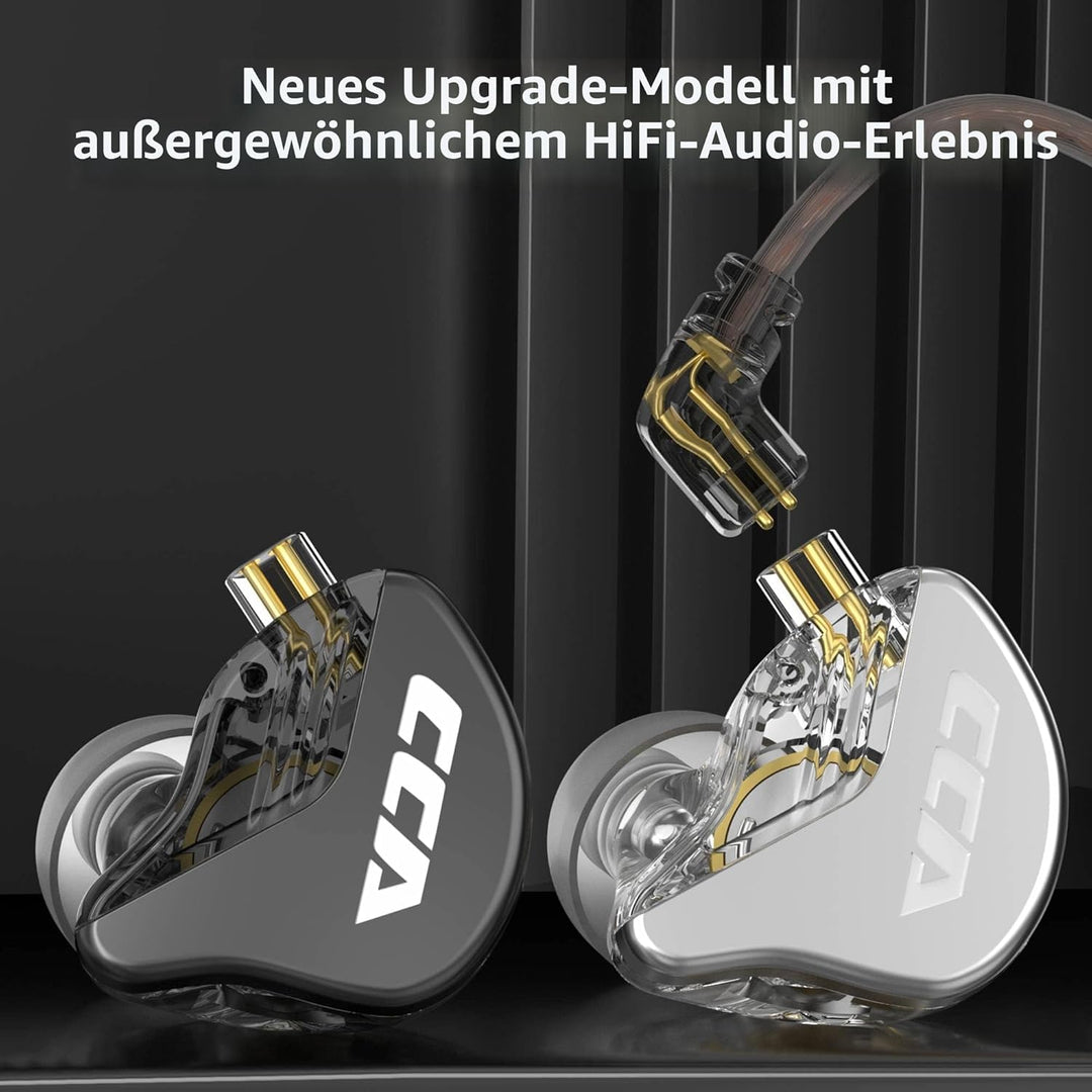 keephifi CCA CRA In Ear IEM Kopfhörer mit Mikrofon,3,8 μ Ultradünne Membran In Ear Monitor Kabel Kop