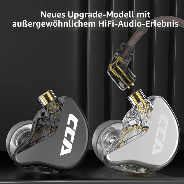 keephifi CCA CRA In Ear IEM Kopfhörer mit Mikrofon,3,8 μ Ultradünne Membran In Ear Monitor Kabel Kop